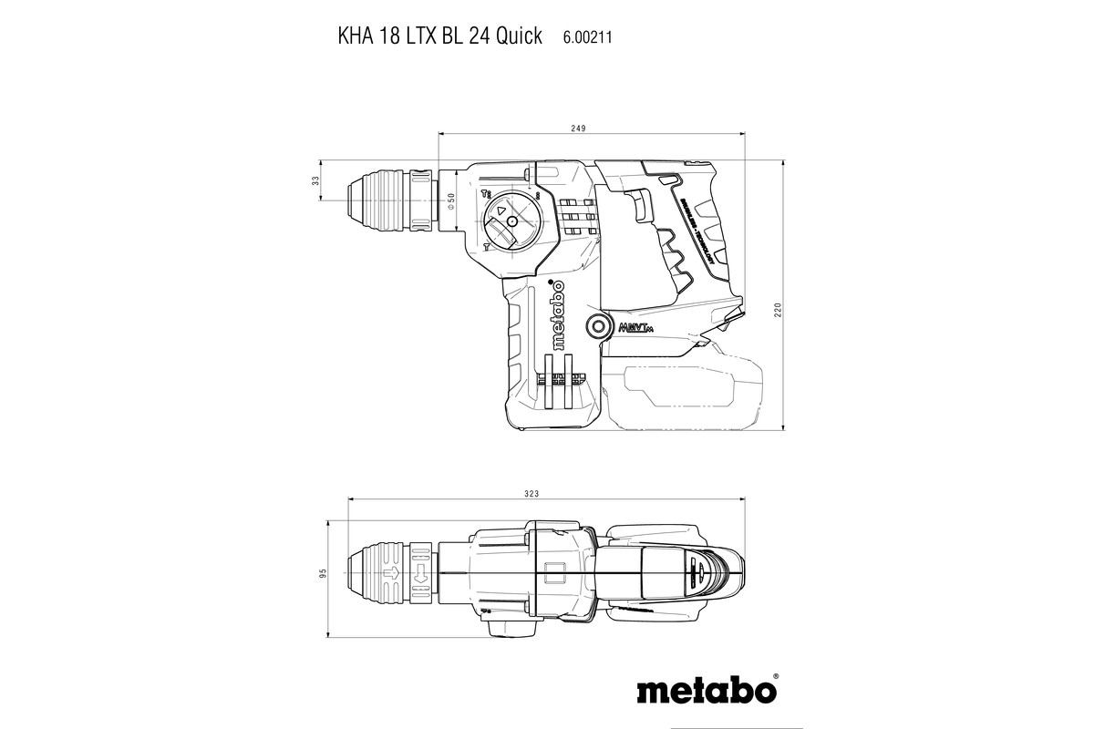دریل شارژی متابو metabo مدل KHA 18 LTX BL 24 Q