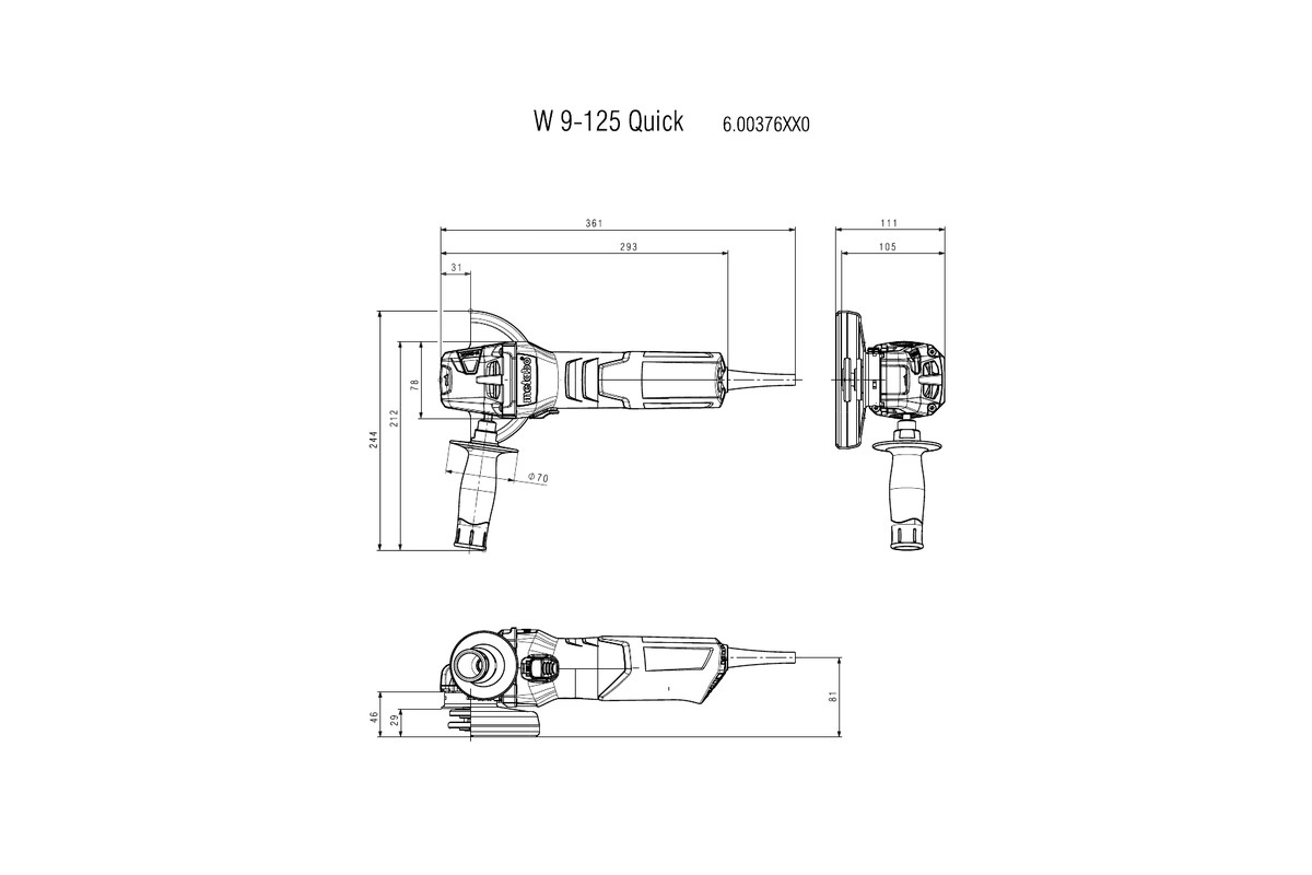 مینی فرز متابو metabo مدل W 9-125