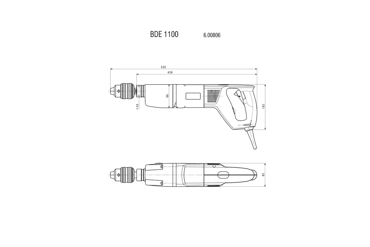 دریل گیربکسی متابو metabo مدل ‏ BDE 1100